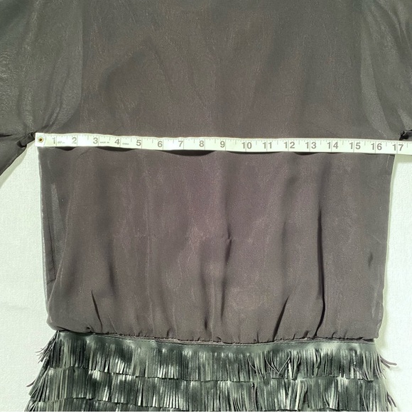 Moon Collection Black Fringe Dress Bell Sleeves Party Gothic Witchy Size S - Picture 11 of 15